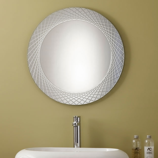 Geometric Cut Glass Framed Mirror H01197